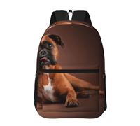 Hnnkloy Boxer couché cool,Sac à dos de 17 pouces avec poches, sac à dos décontracté pour la journée, résistant à l'eau, sac d'école