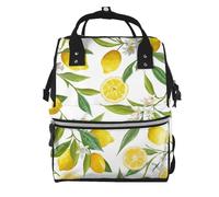 Hnnkloy Branches de citronnier exotiques à motifs, délicieuses !,Sac à dos momie grande capacité, sac à langer, sac de voyage pour les activités de plein air