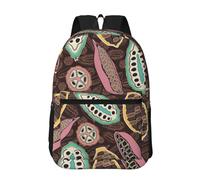 Hnnkloy cabosse de cacao colorée,Sac à dos de 17 pouces avec poches, sac à dos décontracté pour la journée, résistant à l'eau, sac d'école