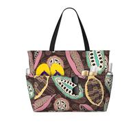 Hnnkloy cabosse de cacao colorée,Sac de plage grande capacité, sac bandoulière de voyage pour femme - Sac fourre-tout imperméable