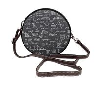 Hnnkloy Cadeaux pour professeurs de mathématiques,Sac bandoulière rond en cuir PU - Sac à main rond pour femme