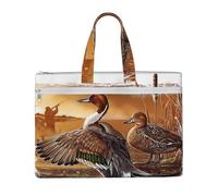 Hnnkloy Canard pilet,Sac à documents en toile avec fermeture éclair, sac fourre-tout, porte-documents pour l'école et le bureau
