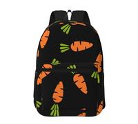 Hnnkloy Carotte de dessin animé,Sac à dos de 17 pouces avec poches, sac à dos décontracté pour la journée, résistant à l'eau, sac d'école
