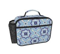 Hnnkloy Carreaux classiques de style marocain portugais,Sac à lunch portable, boîte à lunch résistante, sac isotherme réutilisable