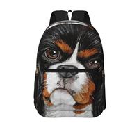 Hnnkloy Cavalier King Charles Spaniel, chien à offrir,Sac à dos de 17 pouces avec poches, sac à dos décontracté pour la journée, résistant à l'eau, sac d'école