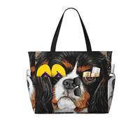 Hnnkloy Cavalier King Charles Spaniel, chien à offrir,Sac de plage grande capacité, sac bandoulière de voyage pour femme - Sac fourre-tout imperméable