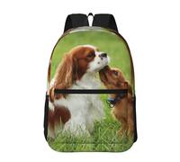 Hnnkloy Cavalier King Charles Spaniel,Sac à dos de 17 pouces avec poches, sac à dos décontracté pour la journée, résistant à l'eau, sac d'école