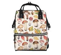 Hnnkloy Champignons aquarelle imprimés,Sac à dos momie grande capacité, sac à langer, sac de voyage pour les activités de plein air