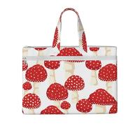 Hnnkloy Champignons rouges amanite tue-mouches,Sac à documents en toile avec fermeture éclair, sac fourre-tout, porte-documents pour l'école et le bureau