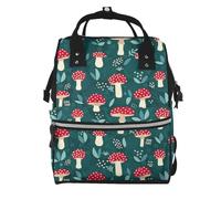 Hnnkloy Champignons rouges,Sac à dos momie grande capacité, sac à langer, sac de voyage pour les activités de plein air