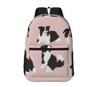 Hnnkloy Chien Border Collie,Sac à dos de 17 pouces avec poches, sac à dos décontracté pour la journée, résistant à l'eau, sac d'école