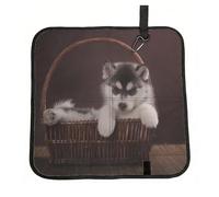 Hnnkloy Chien Husky,Tapis de siège Pliable, Tapis de siège en Tissu Oxford, Coussin de siège Portable pour l'extérieur