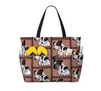 Hnnkloy Chien Jack Russell Terrier,Sac de plage grande capacité, sac bandoulière de voyage pour femme - Sac fourre-tout imperméable