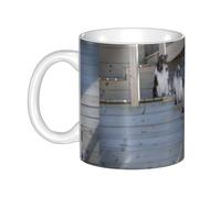 Hnnkloy Chiens Border Collie Shetland SheepDogs Alaskan,Mug en céramique, grande tasse à café de 330 ml, idéale pour la cuisine, les restaurants