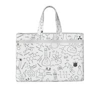 Hnnkloy Chimie Imprimer Noir Blanc,Sac à documents en toile avec fermeture éclair, sac fourre-tout, porte-documents pour l'école et le bureau