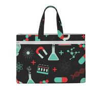 Hnnkloy Chimie verte et modèles scientifiques,Sac à documents en toile avec fermeture éclair, sac fourre-tout, porte-documents pour l'école et le bureau