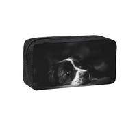 Hnnkloy Chiot Border Collie,Trousse à Crayons Grande capacité, Pochette Portable pour stylos, Sac de Papeterie pour l'école et Le Bureau