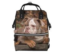 Hnnkloy Chiot bouledogue américain,Sac à dos momie grande capacité, sac à langer, sac de voyage pour les activités de plein air