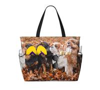 Hnnkloy Chiots Cavalier King Charles Spaniel d'automne,Sac de plage grande capacité, sac bandoulière de voyage pour femme - Sac fourre-tout imperméable