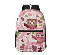 Hnnkloy Chouette mignonne,Sac à dos de 17 pouces avec poches, sac à dos décontracté pour la journée, résistant à l'eau, sac d'école