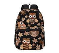 Hnnkloy Chouette mignonne,Sac à dos de 17 pouces avec poches, sac à dos décontracté pour la journée, résistant à l'eau, sac d'école