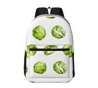 Hnnkloy Choux de Bruxelles,Sac à dos de 17 pouces avec poches, sac à dos décontracté pour la journée, résistant à l'eau, sac d'école