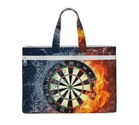 Hnnkloy Cible de fléchettes Cible de feu de glace,Sac à documents en toile avec fermeture éclair, sac fourre-tout, porte-documents pour l'école et le bureau