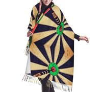 Hnnkloy Cible de fléchettes,Écharpe en imitation cachemire pour femme, grande taille, châle léger à pompons, 196 x 68 cm