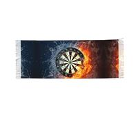 Hnnkloy Cible de fléchettes imprimée,Écharpe en imitation cachemire pour femme, grande taille, châle léger à pompons, 196 x 68 cm