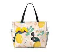 Hnnkloy Citrons jaunes frais, fruits d'été,Sac de plage grande capacité, sac bandoulière de voyage pour femme - Sac fourre-tout imperméable