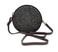 Hnnkloy Code du programmeur Noir Noir,Sac bandoulière rond en cuir PU - Sac à main rond pour femme