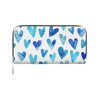 Hnnkloy Coeur Bleu élégant Romantique Unique,Portefeuille en Cuir PU Grande capacité pour Hommes et Femmes