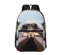 Hnnkloy Collie à poil long Bokeh Chiens de chemin de fer Animaux de compagnie,Sac à dos de 17 pouces avec poches, sac à dos décontracté pour la journée, résistant à l'eau, sac d'école