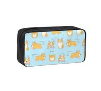 Hnnkloy Corgi Kawaii, Chien Mignon,Trousse à Crayons Grande capacité, Pochette Portable pour stylos, Sac de Papeterie pour l'école et Le Bureau