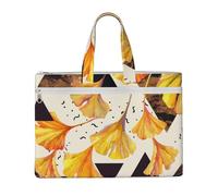 Hnnkloy Couleurs d'automne des feuilles de ginkgo,Sac à documents en toile avec fermeture éclair, sac fourre-tout, porte-documents pour l'école et le bureau