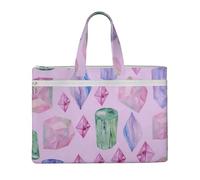 Hnnkloy Cristaux et pierres précieuses brillants,Sac à documents en toile avec fermeture éclair, sac fourre-tout, porte-documents pour l'école et le bureau