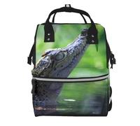 Hnnkloy Crocodile,Sac à dos momie grande capacité, sac à langer, sac de voyage pour les activités de plein air