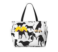 Hnnkloy Croquis de chien Weimaraner,Sac de plage grande capacité, sac bandoulière de voyage pour femme - Sac fourre-tout imperméable