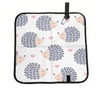 Hnnkloy Cœur de hérisson Kawaii,Tapis de siège Pliable, Tapis de siège en Tissu Oxford, Coussin de siège Portable pour l'extérieur