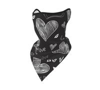Hnnkloy Cœurs écrits à la main, mots d'amour,Masque de protection souple cache-cou, demi-masque, écharpe, masque de sport