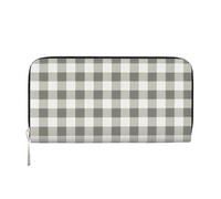 Hnnkloy Damier Géométrique Gris Blanc Plaid Abstrait,Portefeuille en Cuir PU Grande capacité pour Hommes et Femmes