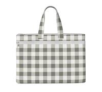 Hnnkloy Damier Géométrique Gris Blanc Plaid Abstrait,Sac à documents en toile avec fermeture éclair, sac fourre-tout, porte-documents pour l'école et le bureau