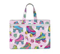 Hnnkloy De jolis patins à roulettes,Sac à documents en toile avec fermeture éclair, sac fourre-tout, porte-documents pour l'école et le bureau