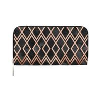 Hnnkloy Diamants géo cuivre et Noirs,Portefeuille en Cuir PU Grande capacité pour Hommes et Femmes