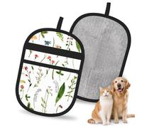 Hnnkloy Différentes Sortes de Fleurs, Lot de 2 Gants antistatiques pour l'épilation des Poils d'animaux (Chiens et Chats)
