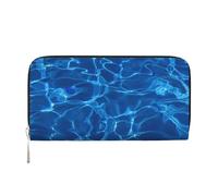 Hnnkloy Eau de Piscine Bleue Aqua imprimée,Portefeuille en Cuir PU Grande capacité pour Hommes et Femmes