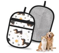 Hnnkloy Empreinte de Patte de Teckel, Lot de 2 Gants antistatiques pour l'épilation des Poils d'animaux (Chiens et Chats)