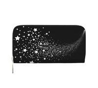 Hnnkloy Étoile Motif Étoile Filante Noir Blanc,Portefeuille en Cuir PU Grande capacité pour Hommes et Femmes