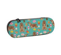 Hnnkloy Étui à Crayons en Cuir, Organisateur pour Le Rangement de la Papeterie, Cocker épagneul malbouffe Race de Chien Turq