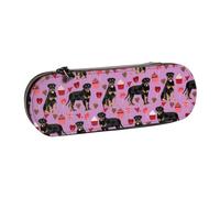 Hnnkloy Étui à Crayons en Cuir, Organisateur pour Le Rangement de la Papeterie, Rottweiler Valentines Dog Love Best Dogs Rottweilers